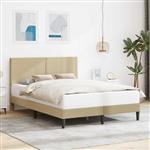 vidaXL Bedframe Lichtgroen Grijs 140 x 190 cm Katoen Stof