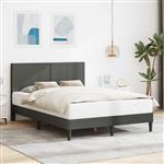 vidaXL Bedframe met hoofdeinde Donkergrijs 120 x 190 cm Katoen Stof