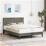 vidaXL Bedframe met hoofdeinde Lichtgrijs 120 x 190 cm Katoen Stof