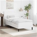 vidaXL Bedframe met LED-stripverlichting Wit 80 x 200 cm Kunstleer
