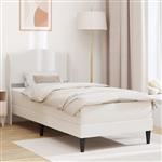 vidaXL Bedframe met hoofdeinde Wit 90 x 190 cm Kunstleer