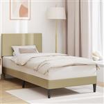 vidaXL Bedframe Lichtgroen Grijs 90 x 190 cm Katoen Stof