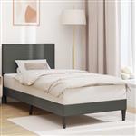 vidaXL Bedframe met hoofdeinde Donkergrijs 80 x 200 cm Katoen Stof