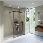 Inloopdouche Riho Lucid GD400 Omkeerbaar Verstelbaar Aluminium 200x140 cm Mat Zwart