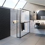 Inloopdouche Riho Lucid GD402 Verstelbaar Aluminium 200x100x30 L cm Mat Zwart
