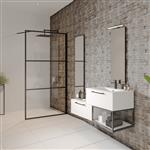 Inloopdouche Riho Grid 100x200 cm 6 mm Helderglas Zwarte Profielen