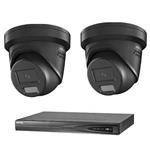 Hikvision 2 ColorVu camera's 4 MP IP camerabewaking set zwart