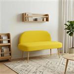 vidaXL Beklede bank met rugleuning Lichtgeel 110 x 60 x 76 cm