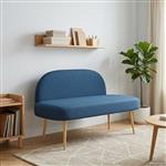 vidaXL Beklede bank met rugleuning Blauw 110 x 60 x 76 cm Polyester