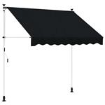 vidaXL Handmatig uitschuifbare luifel Zwart 400 cm