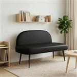 vidaXL Beklede bank met rugleuning Zwart 110 x 60 x 76 cm Kunstleer