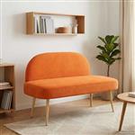 vidaXL Beklede bank met rugleuning Oranje 110 x 60 x 76 cm Katoen Stof