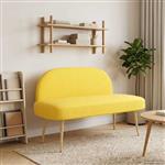 vidaXL Beklede bank met rugleuning Lichtgeel 110 x 60 x 76 cm