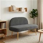 vidaXL Beklede bank met rugleuning Donkergrijs 110 x 60 x 76 cm
