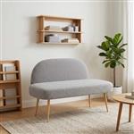 vidaXL Beklede bank met rugleuning Lichtgrijs 110 x 60 x 76 cm Bouclé