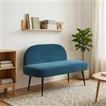 vidaXL Beklede bank met rugleuning Blauw 110 x 60 x 76 cm Fluweel