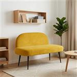 vidaXL Beklede bank met rugleuning Geel 110 x 60 x 76 cm Fluweel