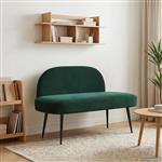 vidaXL Beklede bank met rugleuning Donkergroen 110 x 60 x 76 cm