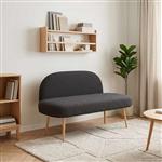 vidaXL Beklede bank met rugleuning Zwart 110 x 60 x 76 cm Bouclé
