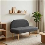 vidaXL Beklede bank met rugleuning Donkergrijs 110 x 60 x 76 cm Bouclé