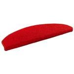 vidaXL Zelfklevende Trapmatten Halfrond 15 pcs Rood 80 x 24,5 x 3,5 cm