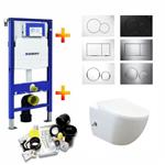 UP320 Toiletset 46 Creavit Free Rimfree Bidet Met Bril En Drukplaat