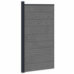 vidaXL Hekpaneel WPC en Aluminium Grijs