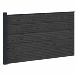 vidaXL Hekpaneel WPC en Aluminium Zwart