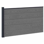 vidaXL Hekpaneel WPC en Aluminium Grijs