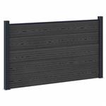 vidaXL Hekpaneel WPC en Aluminium Zwart
