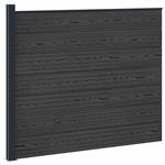 vidaXL Hekpaneel WPC en Aluminium Zwart