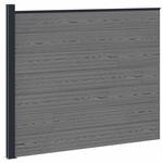 vidaXL Hekpaneel WPC en Aluminium Grijs