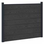 vidaXL Hekpaneel WPC en Aluminium Zwart