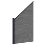 vidaXL Hekpaneel WPC en Aluminium Grijs
