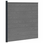 vidaXL Hekpaneel WPC en Aluminium Grijs