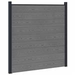 vidaXL Hekpaneel WPC en Aluminium Grijs