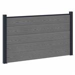 vidaXL Hekpaneel WPC en Aluminium Grijs