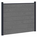 vidaXL Hekpaneel WPC en Aluminium Grijs