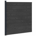 vidaXL Hekpaneel WPC en Aluminium Zwart
