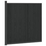 vidaXL Hekpaneel WPC en Aluminium Zwart