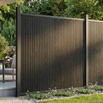 vidaXL Hekpaneel WPC en Aluminium Zwart