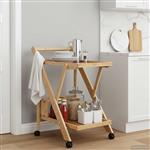 vidaXL Keukentrolley met Wielen Licht Bruin 65 x 40,5 x 76,5 cm Bamboe
