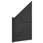 vidaXL Hekpaneel WPC en Aluminium Zwart