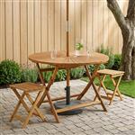 vidaXL Vouw Tuin Tafel Naturel Ø110 x 75 cm Massief Acaciahout