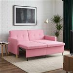 vidaXL Uittrekbare Slaapbank Roze Stof
