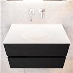 Badkamermeubel Solid Surface AQS Stockholm 80x45 cm Mat Zwart Urban