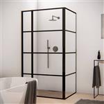 Aqua Splash Douchecabine Frame 100x80 cm 8 mm NANO Glas Mat Zwart Raster