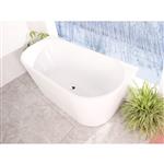 Half Vrijstaand Ligbad BWS Arcryl 170x80x60 cm Wit