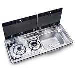 Dometic Kookplaat 2-Pits met Spoelbak Rechts MO9722R