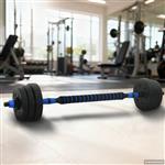 vidaXL 2-in-1 Halter-Barbell Set 20 kg Zwart en Blauw
